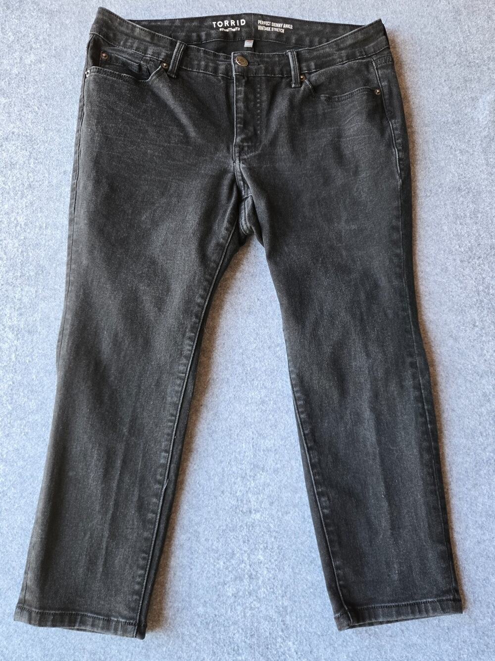 Torrid Women's Jeans Perfect Skinny Ankle Vintage Stretch Charcoal Size 12XS